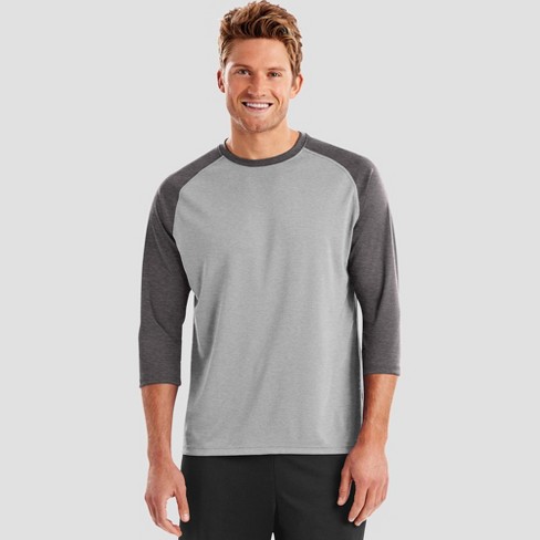 Hanes Sport Men's Performance Baseball T-shirt - Gray Xl : Target
