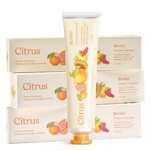 Fluoride-Free Prebiotic Toothpaste – Citrus Gel – Revitin – 3.4 oz (Pack of 3) - 1 of 4