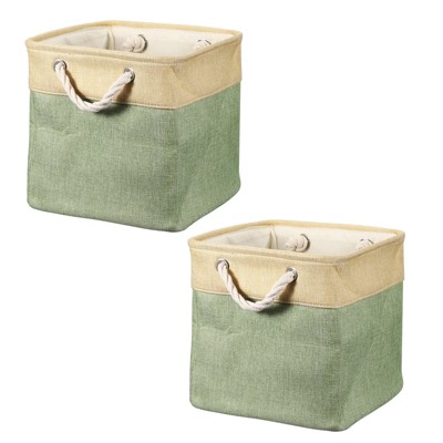 Unique Bargains Fabric Storage Bins, Foldable Storage Cubes with Rope ...