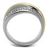 Slickblue Women's Two-Tone Silver and Gold Ring, Stainless Steel, Multi-Band Design, Synthetic Clear Crystals,Sizes 5–10 - 3 of 4