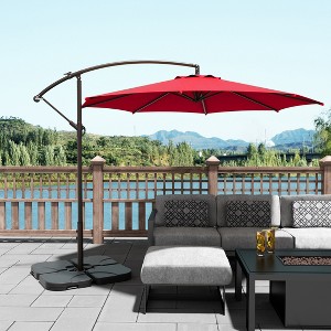 WestinTrends 10 Ft Outdoor Patio Cantilever Offset Umbrella with Base Weights - 1 of 3