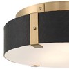 Possini Euro Design Elise Mid Century Modern Ceiling Light Flush-Mount Fixture 12 1/2" Gold 2-Light Black Shade for Bedroom House - 3 of 4