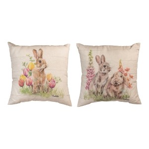 Adorable Bunny Bun Bun 18 Inch Pillow – Indoor Outdoor Use by Manual Woodworkers and Weavers - 1 of 3
