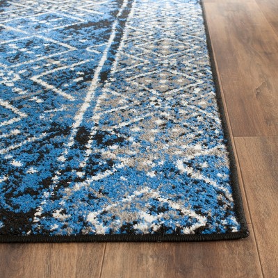 Handmade Black and Silver Synthetic Washable Area Rug, 10' x 14'