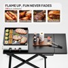 ROVSUN 2 Burner Folable Portable Propane Griddle, 20000 BTU Rolling Flat Top Gas Grill with Ignition & Regulator for Outdoor Camping BBQ Tailgating - 3 of 4