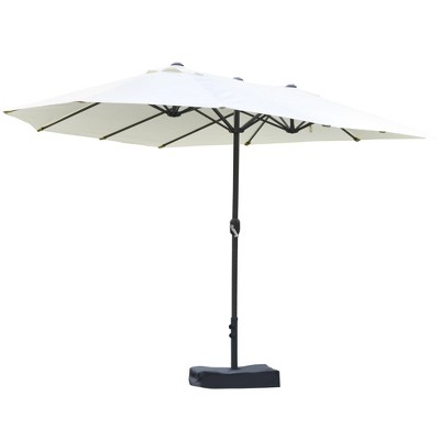 Outsunny 15ft Patio Umbrella Double-Sided Outdoor Market Extra Large Umbrella with Crank Handle for Deck, Lawn, Backyard and Pool