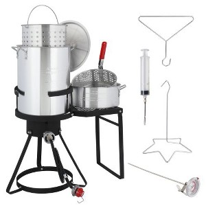 Winado 30qt. Turkey Fryer With Basket Outdoor Propane Deep Fryers Burner Stand With Side Shelf - 1 of 4