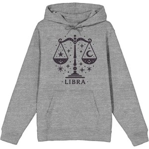Libra Zodiac Sign Adult Long Sleeve Hoodie - 1 of 2