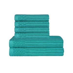 Modern Ribbed Cotton  Assorted Towel Set by Blue Nile Mills - 1 of 4