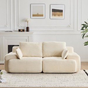 Mocamel memory Foam 2-Seater Sectional Sofa Pet-Friendly Corduroy Deep Loveseat No Assembly - 1 of 4