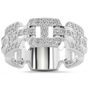 Pompeii3 1 1/4Ct Diamond Ring Men's Lab Created Band in 10k White, Yellow, or Rose Gold - 1 of 4