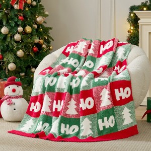 Snuggle Sac Soft Christmas Throw Blanket Knit Bed Blanket 50x60" - 1 of 4
