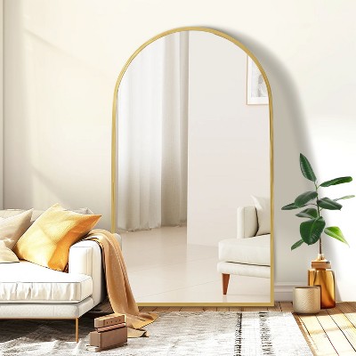 Dovelina Metal Framed Arched Full Length Mirror Leaning Mirror
