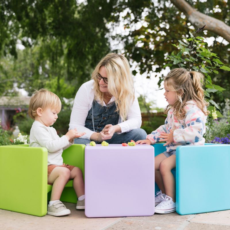 ECR4Kids Tri-Me Adaptable Kids Cube Chair, Indoor Outdoor Plastic, 3-in-1 Multipurpose Table/Seat, 4 of 15