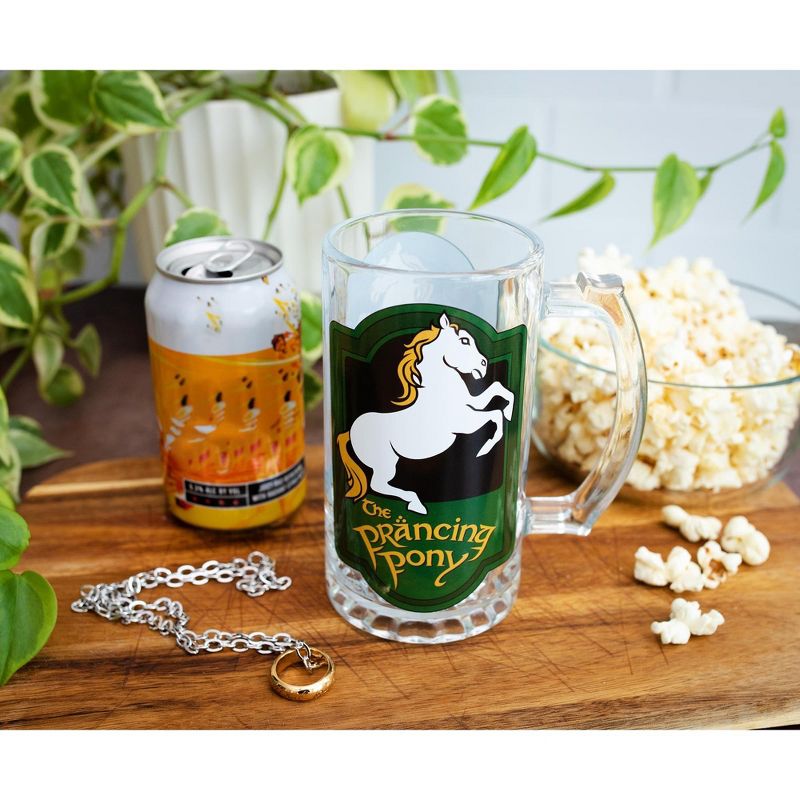 Silver Buffalo The Lord of the Rings Prancing Pony Glass Stein Mug | Holds 16 Ounces, 3 of 7