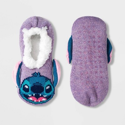 Women's Lilo & Stitch Pull-On Microsuede Slipper Socks - Purple 4-10