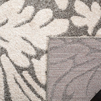 Elysian Dark Grey & Beige Floral Synthetic 3' x 5' Area Rug