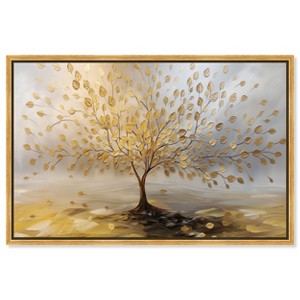 Art Remedy Tree of Golden Leaves Colorful Tree Art Framed - 1 of 4