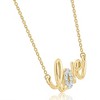 Pompeii3 1/10Ct Diamond Love Pendant Scrip Yellow Gold Lab Created Women's 18" Necklace - 2 of 4
