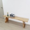 Elm Wood Bench, Solid Wood Dining Bench, Entrance Bench, Shoe Bench, Suitable For Living Room, Bedroom, Hallway, Dining Room - 2 of 4