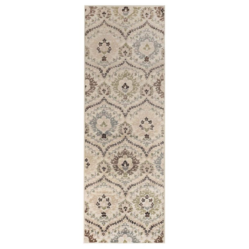 Distressed Abstract Damask Indoor Area Rug or Runner by Blue Nile Mills, 1 of 7