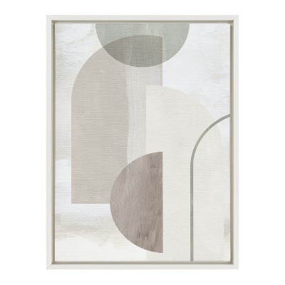Kate and Laurel Sylvie Sahara Gray 2 Framed Canvas by Alexander Ginzburg, 18x24, White