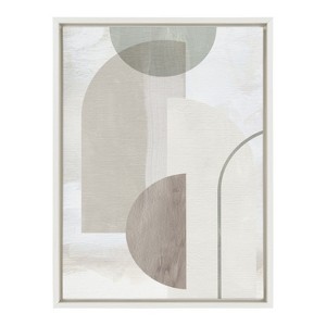 Kate and Laurel Sylvie Sahara Gray 2 Framed Canvas by Alexander Ginzburg, 18x24, White - 1 of 4