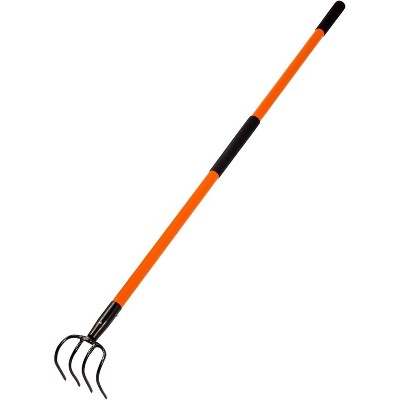 attop Tines Garden Cultivator with Fiberglass Handle, 58 Inches