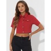 INSPIRE CHIC Women's Casual Short Sleeves Crop Denim Jacket - 4 of 4