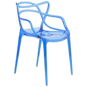 LeisureMod Milan Modern Plastic Dining Chair with Wire Design - 1 of 4