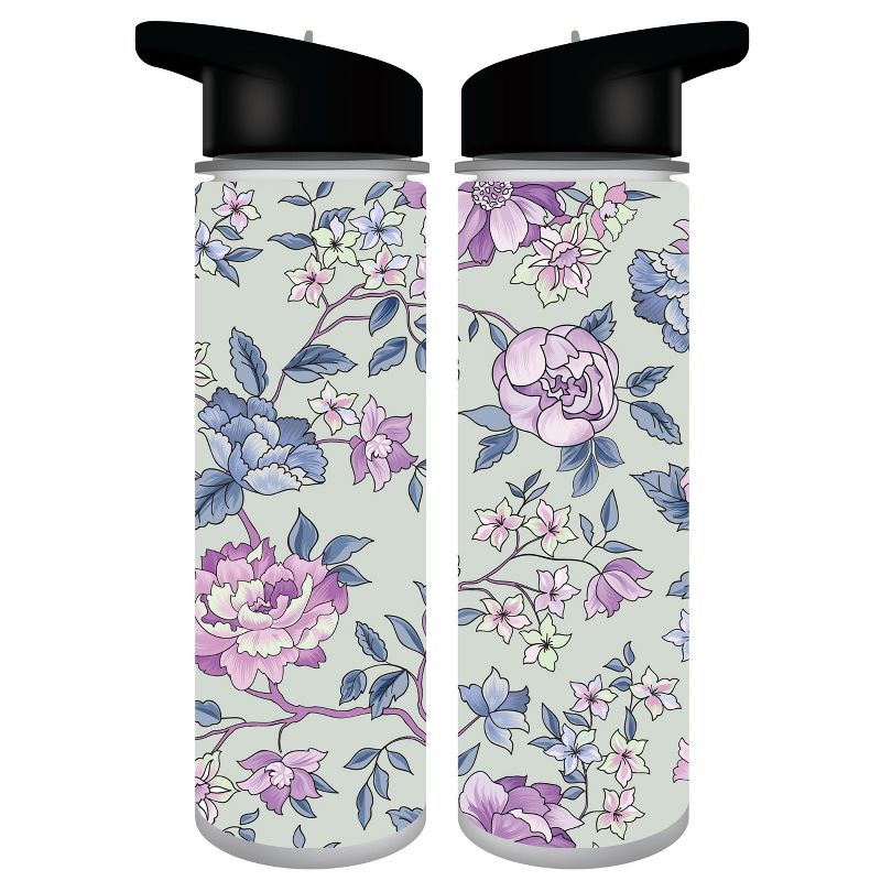 Floral Print Pink Flowers 24 Oz. Single Wall BPA-Free Plastic Water Bottle, 1 of 2
