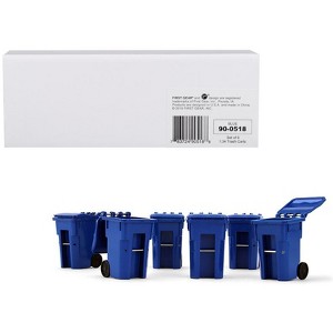 Set of 6 Blue Garbage Trash Bin Containers Replica 1/34 Models by First Gear - 1 of 3