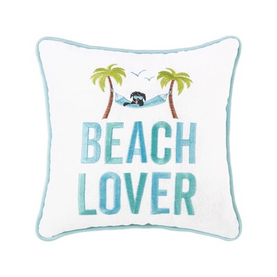 C&F Home 10" x 10" Beach Lover Embroidered Small Petite Throw Pillow