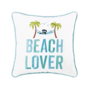 C&F Home 10" x 10" Beach Lover Embroidered Small Petite Throw Pillow - 1 of 3