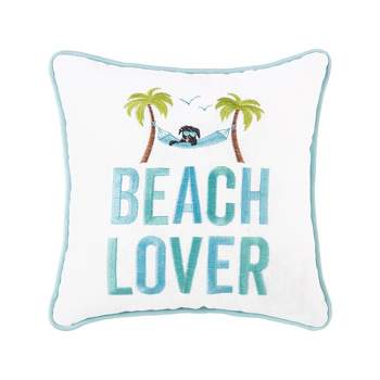 C&F Home 10" x 10" Beach Lover Embroidered Throw Pillow
