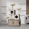 Cat Litter Box Enclosure, 54 Inch 2-in-1 Modern Multi-Level Pussy Tower Condo Toilet Furniture - 3 of 4