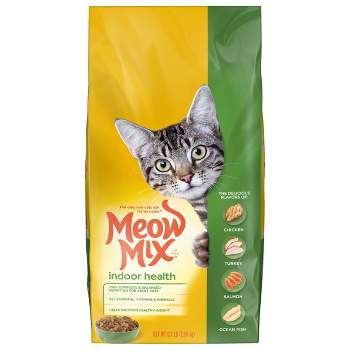 Meow Mix Indoor Health with Flavors of Chicken, Turkey ,Ocean Fish & Salmon Adult Complete & Balanced Dry Cat Food - 6.3lbs