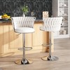 Hooseng Bar Stools Set of 2, Velvet Upholstered Bar Chairs with Black Metal Legs, Backs and Footrest Counter Height Bar Stools - 2 of 4