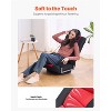 VEVOR Swivel Floor Gaming Chair with Armrests, 360-Degree Rotating Floor Chair with 6 Adjustable Position Folding Backrest, Red Black - 4 of 4