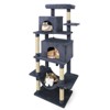 Costway 70” Large Cat Tree for Indoor Cats with Plush Top Perch, Dual large Condos, Hammock Light Gray/Dark Gray/Beige - 3 of 4