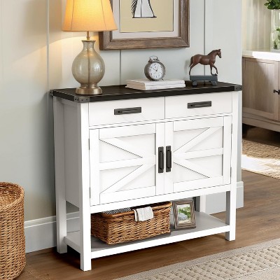 Console Table with 2-Door Cabinet & 2 Drawers