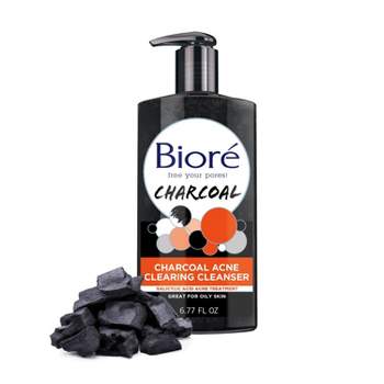 Biore Charcoal Acne Clearing Cleanser, Salicylic Acid, Facial Cleanser For Normal To Oily Skin - 6.77 fl oz
