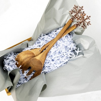 Pavilion Gift Company Snowflake - 13" Acacia 2 Piece Utensil Set - Kitchen Utensil Sets — фото 4