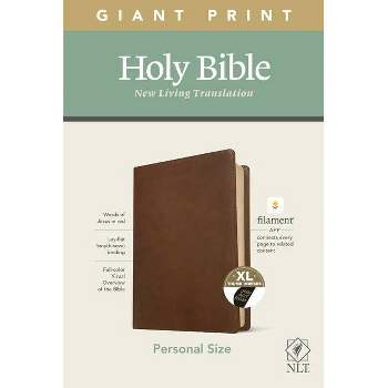 NLT Personal Size Giant Print Bible, Filament Enabled Edition (Red Letter, Leatherlike, Rustic Brown, Indexed) - Large Print (Leather Bound)