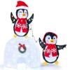Costway Lighted Christmas Decoration Penguins Igloo 170 White LED Lights for Home Lawn - 2 of 4