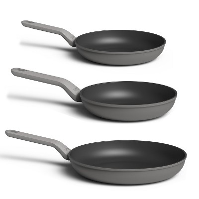 BergHOFF Leo 3Pc Non-Stick Fry Pan Set, 8", 10" & 11" Grey