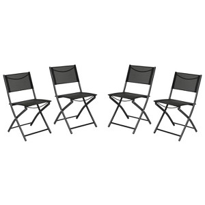 Flash Furniture Brazos Series Outdoor 4pcs Folding Chair with Flex Comfort Material and Metal Frame - 1 of 4