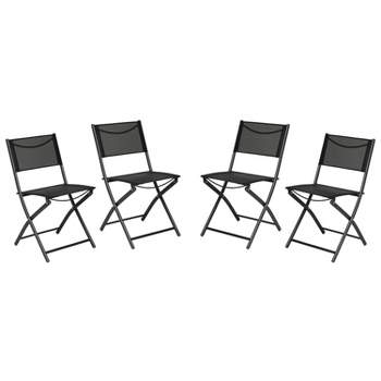 Flash Furniture Brazos Series Outdoor 4pcs Folding Chair with Flex Comfort Material and Metal Frame