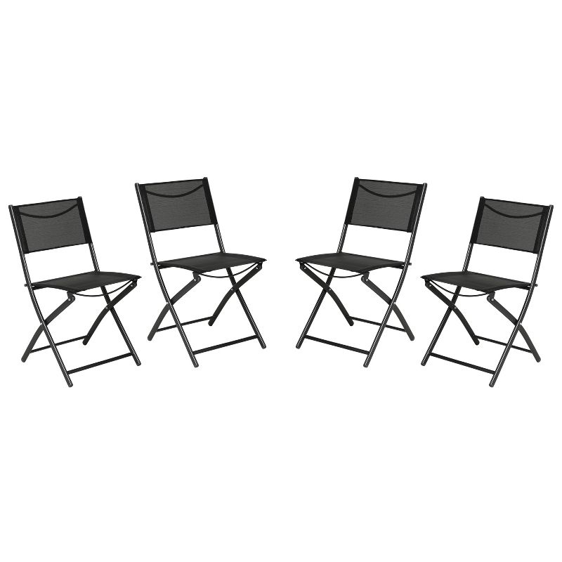 Flash Furniture Brazos Series Outdoor 4pcs Folding Chair with Flex Comfort Material and Metal Frame, 1 of 16