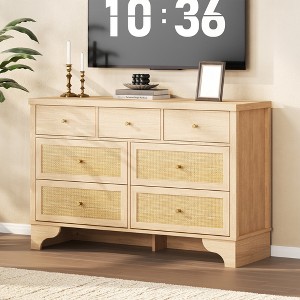 7 Drawer Dresser for Bedroom, 47.3'' Wide Wooden Chest of Drawers, Media Console Table, Freestanding Storage Dresser Organizer - 1 of 4